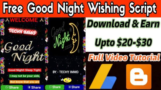 Download Good Night Viral Wishing Script For Blogger